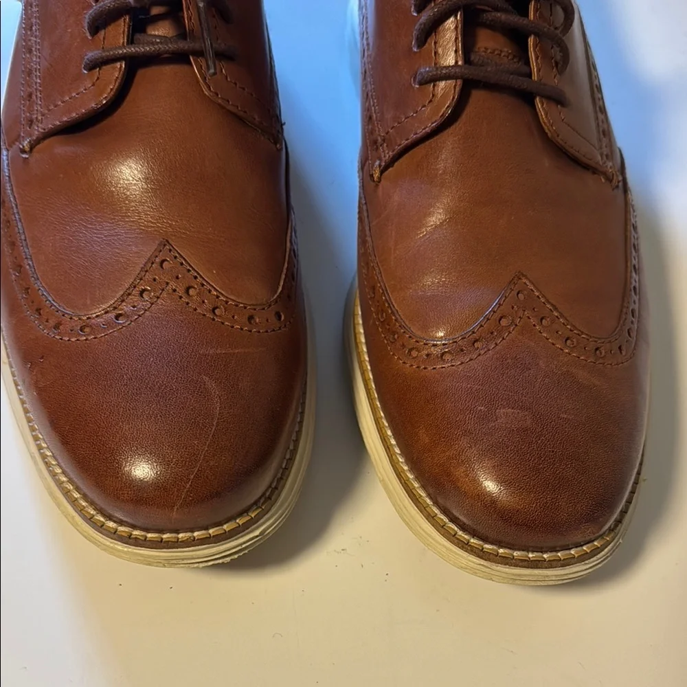 Men's ØriginalGrand Wingtip Oxfords Dress Shoes Cole Hann 11.5 Wide (worn twice) - Picture 7 of 12